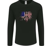 American Eagle Flag 4Th Of July USA Uomo Long Sleeve T-Shirt