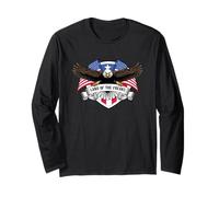 American Eagle Land of The Freaks USA Satire Regalo Patriottico Maglia a Manica