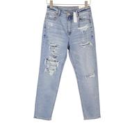 AMERICAN EAGLE OUTFITTERS Jeans Mom Donna W27 Blue Path Stretch Distress