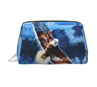 American Eagle - Trousse da viaggio con cerniera, con stampa di aquila, grande, adatta per casa e viaggio