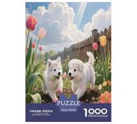 American Eskimo Dog 1000 Pezzi Collezione D'arte Colore Cute Pets Romantico Regalo Per Uomini E Donne Per Adulti E Bambini Da 12 Anni Puzzle 70x50cm/1000pcs