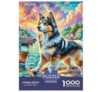 American Eskimo Dog 1000 Pezzi Puzzle Gioco Educativo Classico Pet Dog Jigsaw Puzzle Sfida Colore Per Regali Di Viaggio, Presente 70x50cm/1000pcs