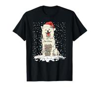 American Eskimo Dog Christmas Lights Pigiama Uomo Donna Bambini Maglietta