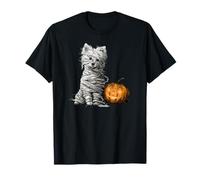 American Eskimo Dog Mummy Happy Halloween Uomo Donna Maglietta
