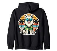 American Eskimo Dog Owner Summer Vibes Vacanze Vacanze Sole Felpa con Cappuccio