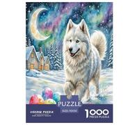 American Eskimo Dog Puzzle Impossibili 1000 Pezzi Decorazione Per La Casa. Rilassamento E Intelligence Per Adulti E Ragazzi Da 14 Anni 70x50cm/1000pcs