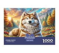 American Eskimo Dog Puzzle Impossibili 1000Pcs Decorazione Per La Casa. Giochi Rilassamento E Intelligence Per Adulti E Bambini Da 12 Anni 70x50cm/1000pcs