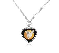 American Eskimo Dog Running Angel Wings Urna collana per ceneri cuore gioielli ciondolo Pet Cremazione Memorial collana