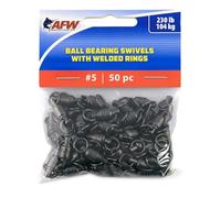 American Fishing Wire Girelle nere con cuscinetti a sfera (50 pezzi), misura 5, test 104,3 kg