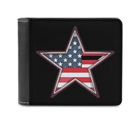 American Five-Pointed Star - Portafoglio da uomo a due ante con porta carte di credito, sottile, in pelle, Stile:, Taglia unica