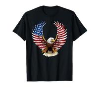 American Flag Bald Eagle Patriotic Eagle 4th of July USA Maglietta