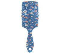 American Flag Blue spazzola antistatica per diradamento Progettato massaggiatore testa cuoio capelluto per capelli bagnati con manico ergonomico cepillo anti crespo para cabello