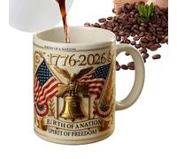 American Flag Coffee Mug, 250th Drinkware Keepsake, 3.25x3.82 Inches Ceramic Cup with Build, US Flag Design with Patriotic Style, Ceramic Coffee Mug with Sturdy Handle for History Enthusiasts