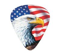 American Flag Eagle Fireworks 12 plettri per chitarra, 0,46 mm/0,71 mm/0,96 mm di spessore, plettro per chitarra con custodia per chitarra acustica-elettrica ukulele basso