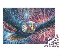 American Flag Eagle Fireworks Jigsaw Puzzle Impossibili 1000 Pezzi Decorazione Per La Casa. Giochi Rilassamento E Intelligence Per Adulti E Ragazzi Da 14 Anni 38x26cm/1000pcs