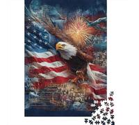 American Flag Eagle T-Shirt Jigsaw Puzzle Impossibili 1000 Pezzi Decorazione Per La Casa. Rilassamento E Intelligence Per Adulti E Bambini Da 12 Anni 52x38cm/1000pcs