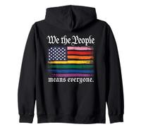 American Flag Gay Pride Month We The People Means Everyone Felpa con Cappuccio