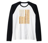 American Flag Honeycomb Honey Bees Beekeeping Beekeeper Gift Maglia con Maniche Raglan
