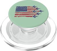 American Flag Patriotic Fighter Jet Airplane Flyover 4th PopSockets PopGrip per MagSafe