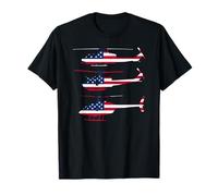 American Flag Patriotic Helicopter Aviator Pilot Combat Gift Maglietta