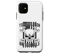 American Flag Skull Bones 4th July Too Cool for British Rule Custodia per iPhone 11