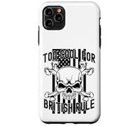 American Flag Skull Bones 4th July Too Cool for British Rule Custodia per iPhone 11 Pro Max