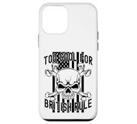 American Flag Skull Bones 4th July Too Cool for British Rule Custodia per iPhone 12 mini