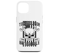 American Flag Skull Bones 4th July Too Cool for British Rule Custodia per iPhone 13