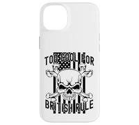 American Flag Skull Bones 4th July Too Cool for British Rule Custodia per iPhone 14 Plus