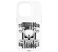 American Flag Skull Bones 4th July Too Cool for British Rule Custodia per iPhone 15 Pro