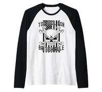 American Flag Skull Bones 4th July Too Cool for British Rule Maglia con Maniche Raglan