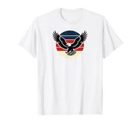 American Flag USA Patriotic Eagle Flying Trees Graphic Gift Maglietta