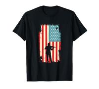 American Flag Violinista Orchestra String Instrument Maglietta