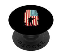 American Flag Violinista Orchestra String Instrument PopSockets PopGrip Adesivo