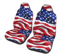 American Flags Red White Blue Coprisedile Auto Traspirante Coprisedile Universali Coprisedili Anteriori per Guidatore Passeggero Camion Furgoni SUV 2 PCS