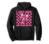 American Football Girl Mom I Just Hope Entrambe le squadre si divertono Felpa con Cappuccio