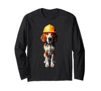 American Foxhound Dog Yellow Hard Hat Casco Operaio Ingegnere Maglia a Manica
