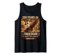 American Freedom Eagle 1776 - Maglietta Stile Patriottico Vintage Canotta