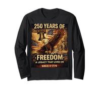 American Freedom Eagle 1776 - Maglietta Stile Patriottico Vintage Maglia a Manica