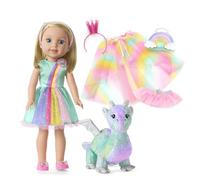 American Girl WellieWishers 14.5-inch Willa Doll Playset with Crisella The Dragon, Doll Dress and Accessories, and Storybook, for Ages 4+