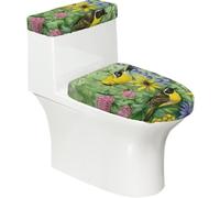 American Goldfinch, set di 2 copriwater con coperchio del serbatoio, elastico per WC a forma di U e allungati, decorazione per il bagno, regalo di inaugurazione della casa