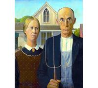 American Gothic - Grant Wood - Large Notebook: 120 Lined Pages, College Ruled, 8.5"x 11" Journal Diary Notepad