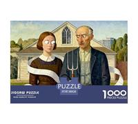 American Gothic The Tax Bill Puzzle in Legno Impermeabile Puzzles Da 1000 Pezzi Per Adulti Divertenti Giochi Di Puzzle Impegnativi
