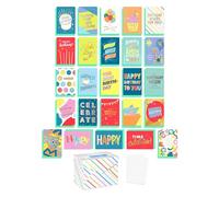 American Greetings Assortimento di biglietti di auguri di compleanno con buste, sigilli e scatola di immagazzinaggio (festeggiare)