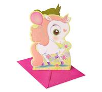 AMERICAN GREETINGS Biglietto di auguri americano con unicorno per ragazza con pellicola