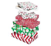 American Greetings Scatole regalo a righe rosse e bianche per Natale e tutte le festività (10 scatole, 6 scatole per camicie, 4 scatole per accappatoi)