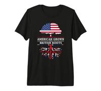 American Grown British Roots - Gran Bretagna Union Jack Maglietta Premium