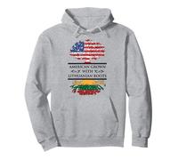American Grown Lituanian Roots Abbigliamento Lituano Americano Felpa con Cappuccio