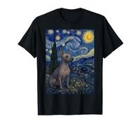 American Hairless Terrier Cane Notte Stellata Maglietta