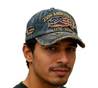 American Hat, 250 anniiversary USA Hat 250th anniiversary USA Baseball cap, Embroidered Commemorative, Mens Baseball Caps Fashion Accessories, Eagle Embroidered Patriotic Hats for Men And Women